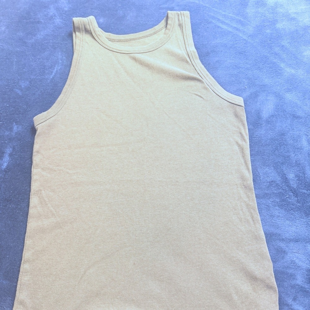 A New Day Women Large Tank Top Sage Green Ribbed Cotton Modal Basic